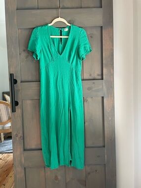 Billabong Emerald Green V-Neck Midi Dress